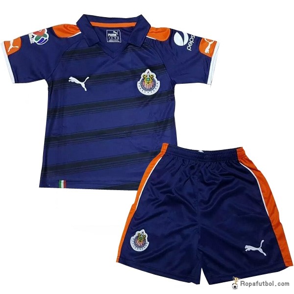 Camiseta CD Guadalajara Replica Tercera Ropa Niños 2016/17 Azul